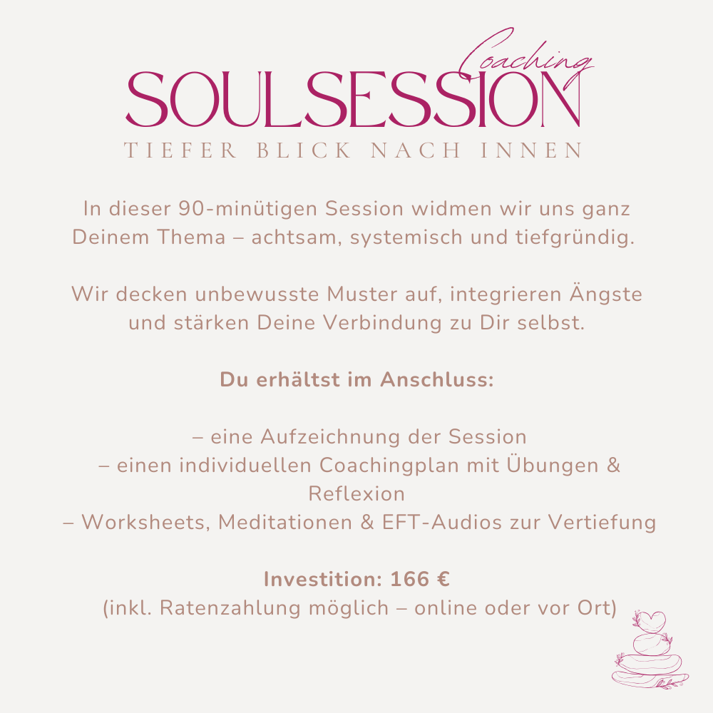 SOULSESSION: 1:1 Coachingsession mit Plan und Übungsunterlagen