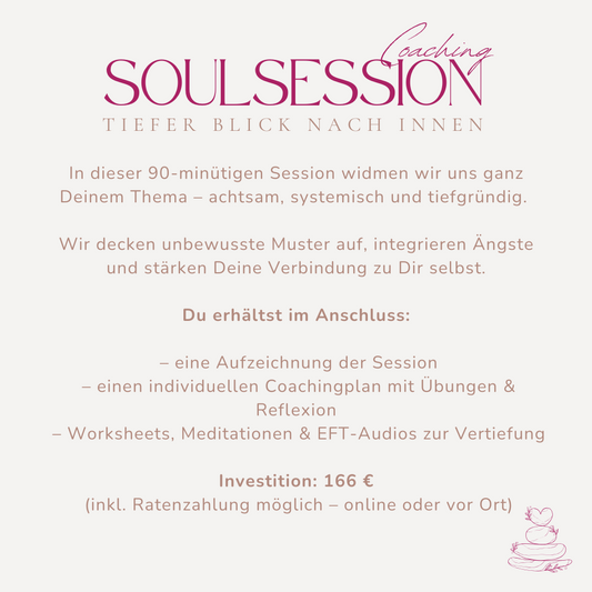 SOULSESSION: Einzelcoachingsession mit Plan und Übungsunterlagen